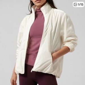 Athleta Cream Bomber Jacket